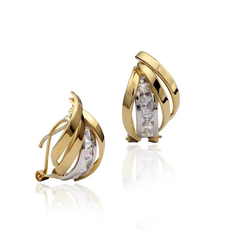 PENDIENTES "HONEY" ORO BICOLOR 18K