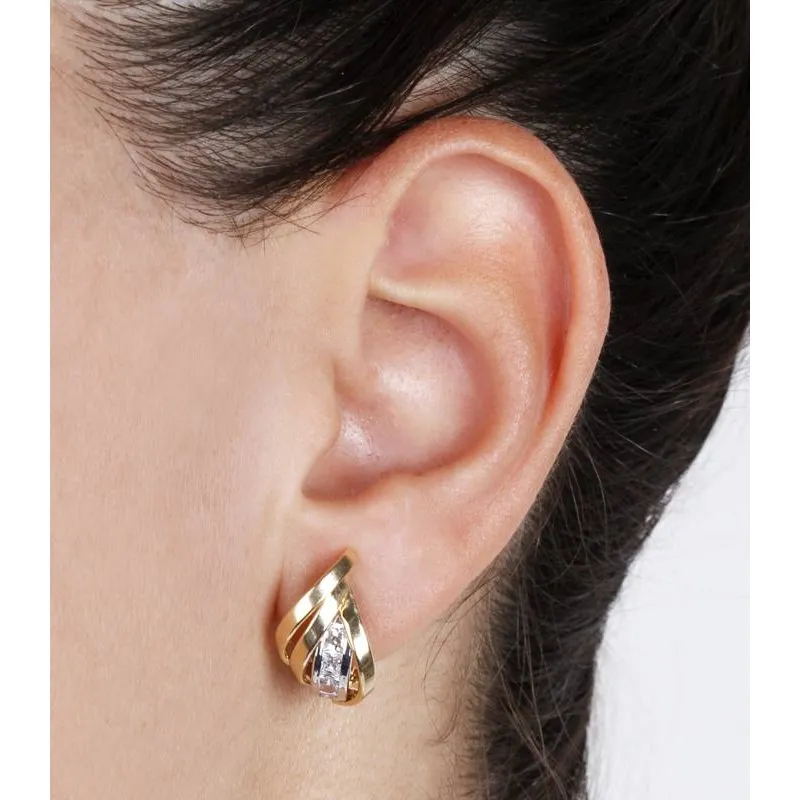 PENDIENTES "HONEY" ORO BICOLOR 18K
