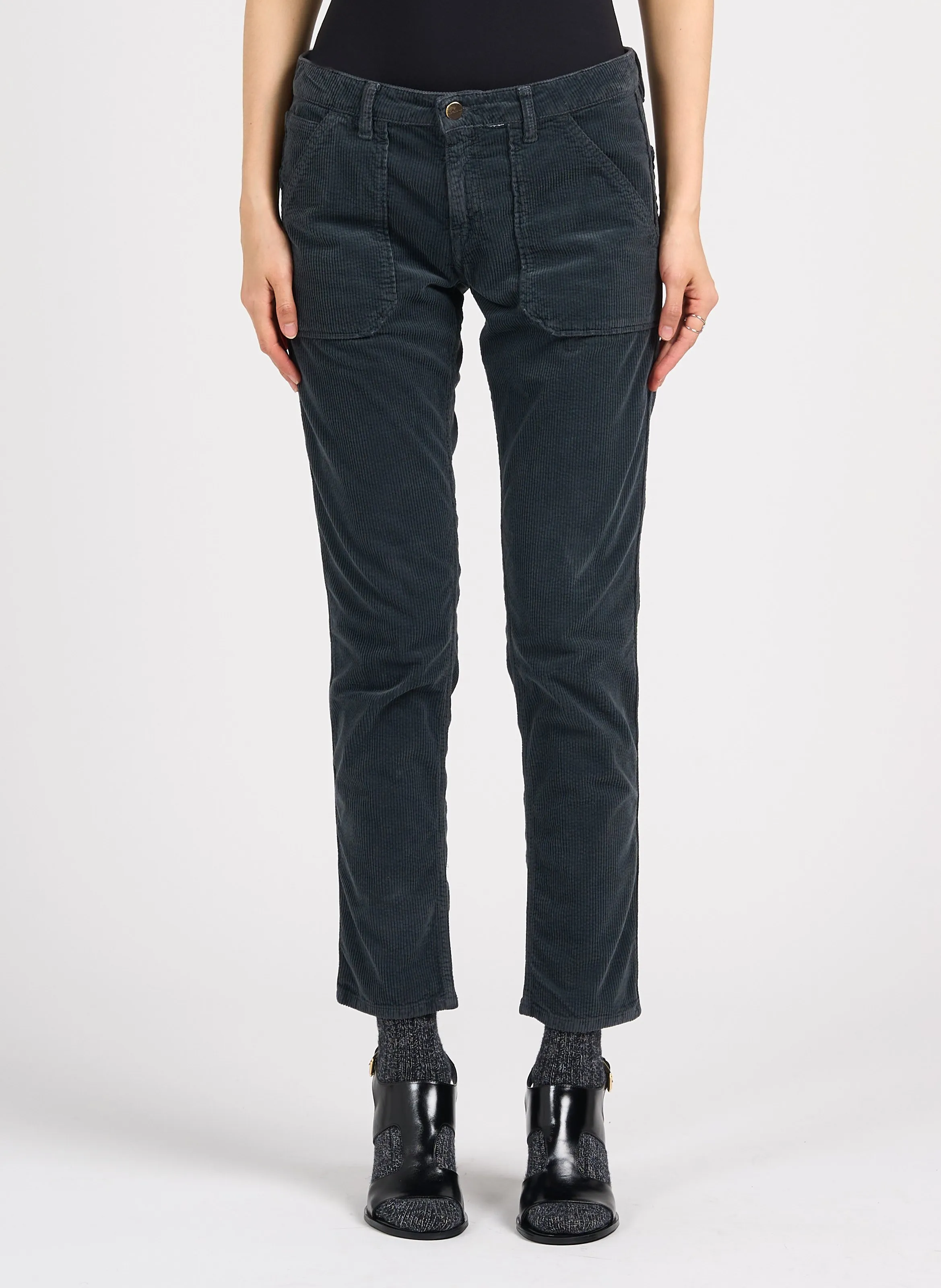PIERCE  PANTALóN SLIM DE PANA EN GRIS