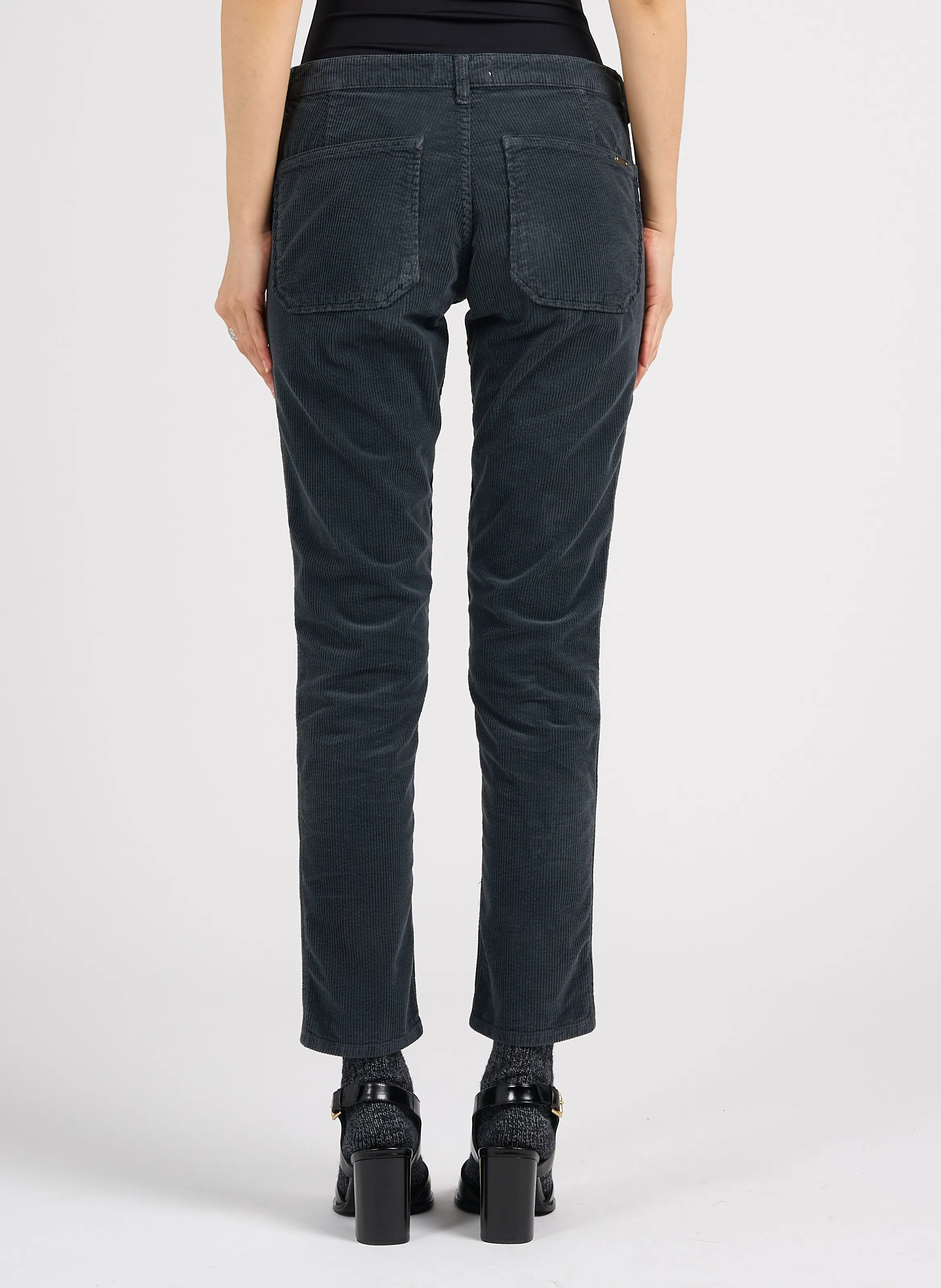 PIERCE  PANTALóN SLIM DE PANA EN GRIS