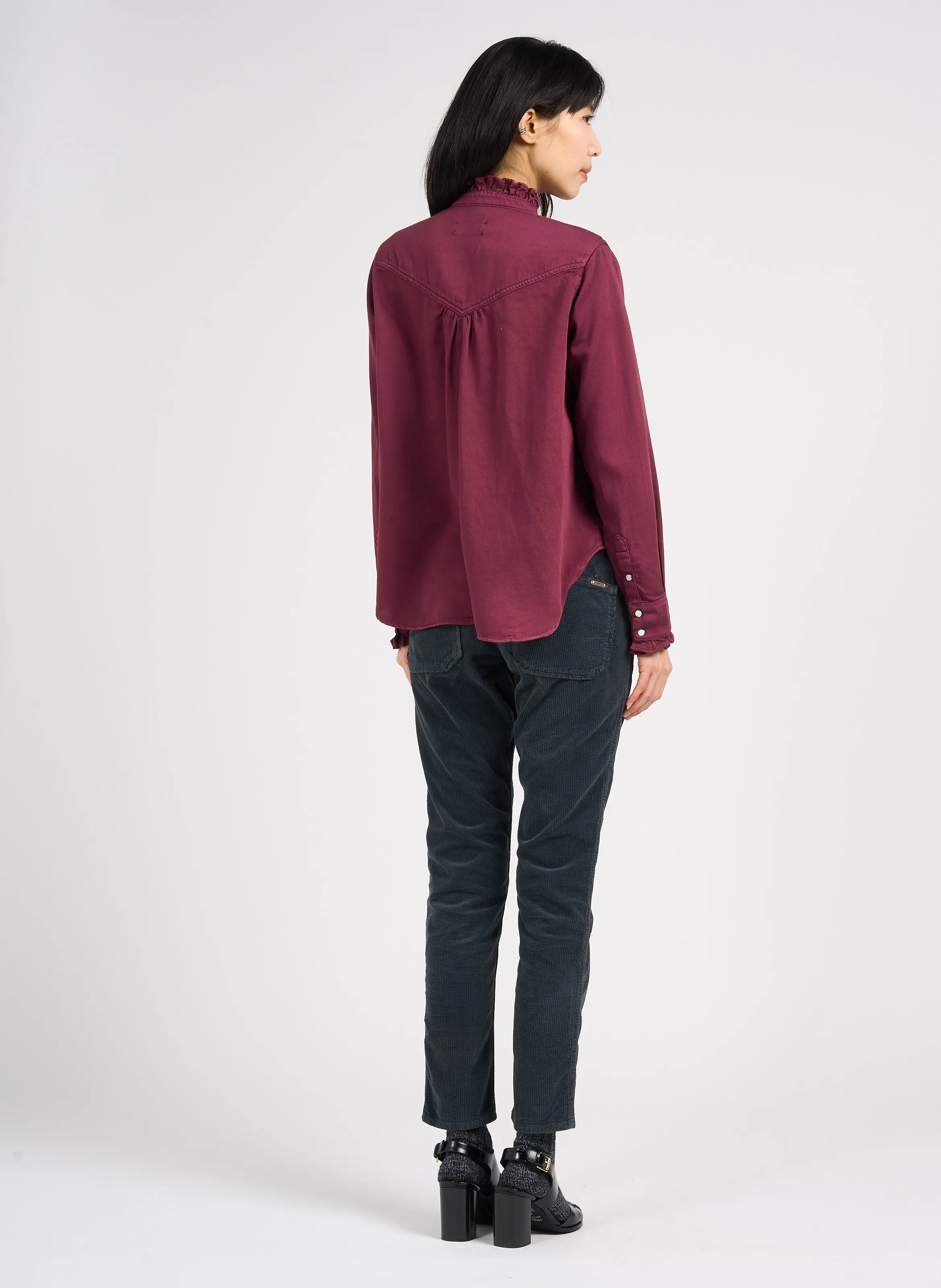 PIERCE  PANTALóN SLIM DE PANA EN GRIS