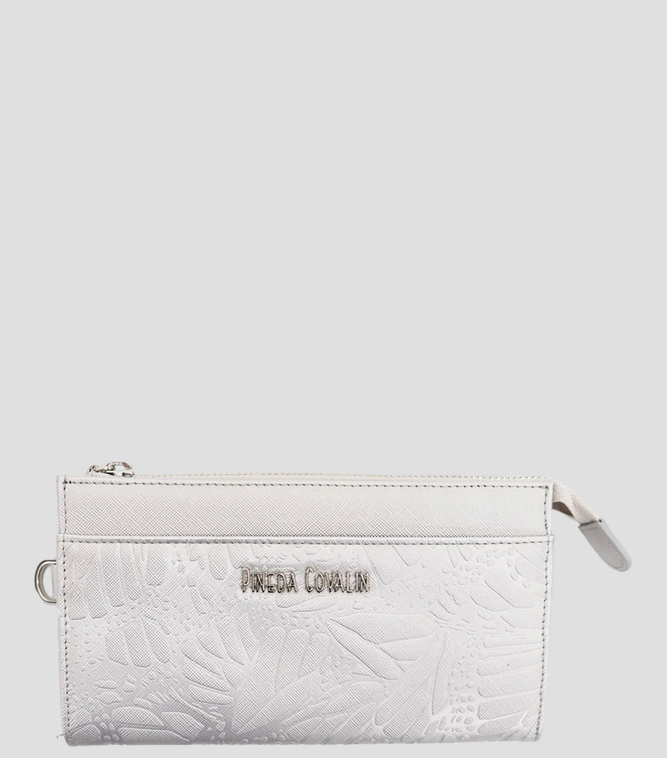 Pineda Covalin Bolso Wristlet plateado grabado Mujer