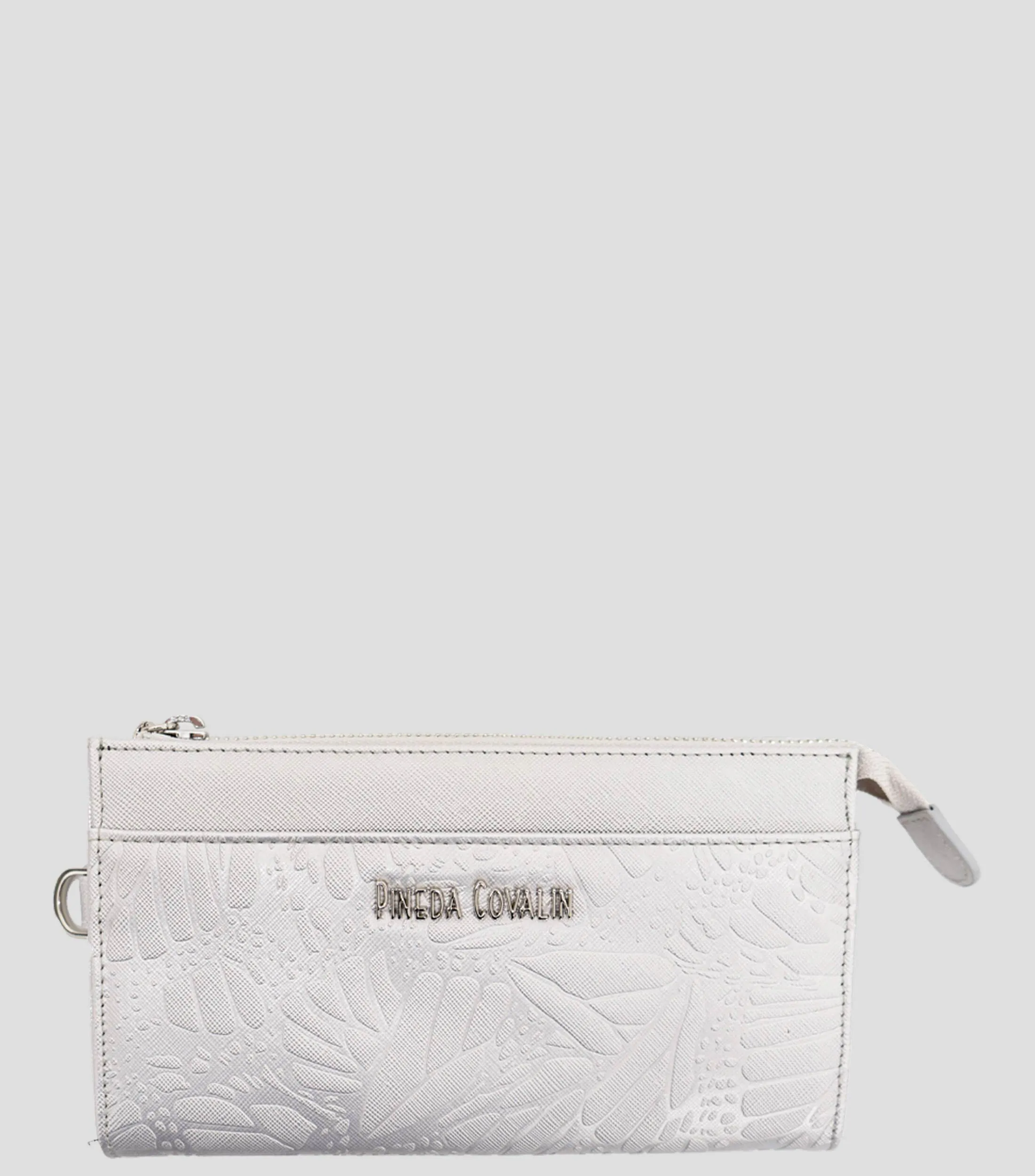Pineda Covalin Bolso Wristlet plateado grabado Mujer