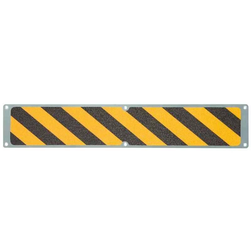 Placa antideslizante, aluminio, Easy Clean, negro/amarillo, 635 x 114 mm