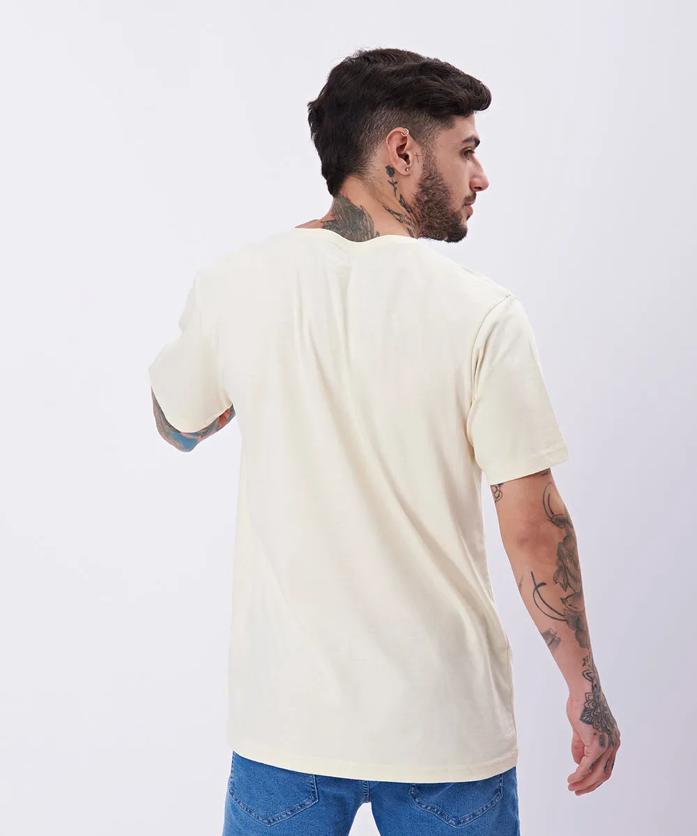POLO MANGA CORTA BASICO CUELLO V PV23 CREMA