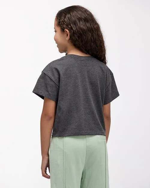 Polo Niña Cloe Negro Jaspeado
