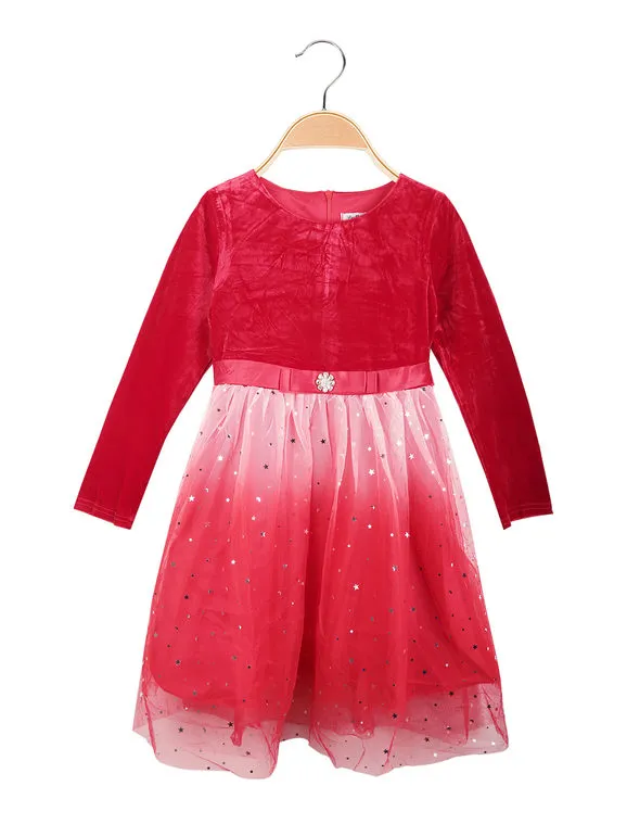 Pretty Baby Elegante vestido de niña en terciopelo y tul.
