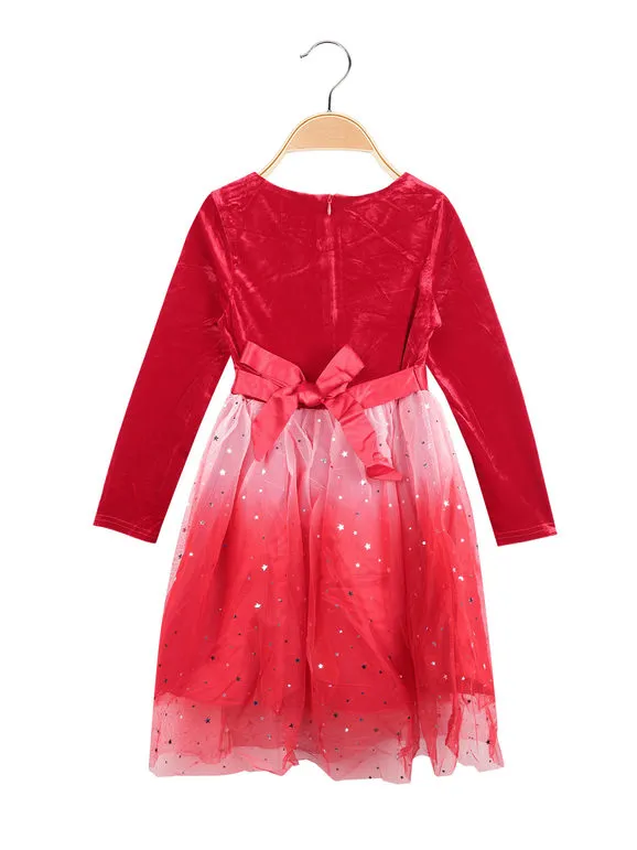 Pretty Baby Elegante vestido de niña en terciopelo y tul.