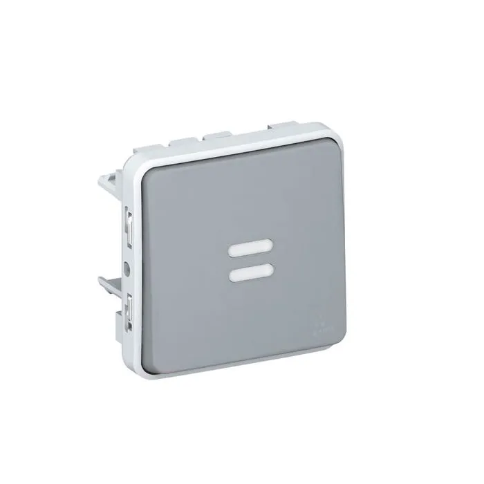 Pulsador luminoso e/s Legrand Plexo gris