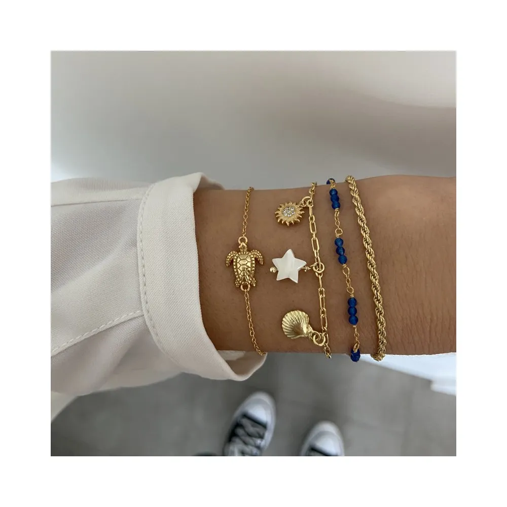 Pulsera Amalfi Jade Azul Oro