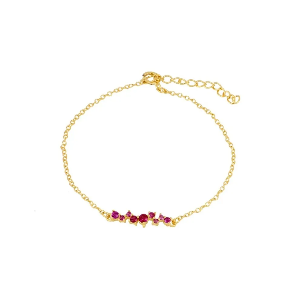 Pulsera Coco Fucsia Oro