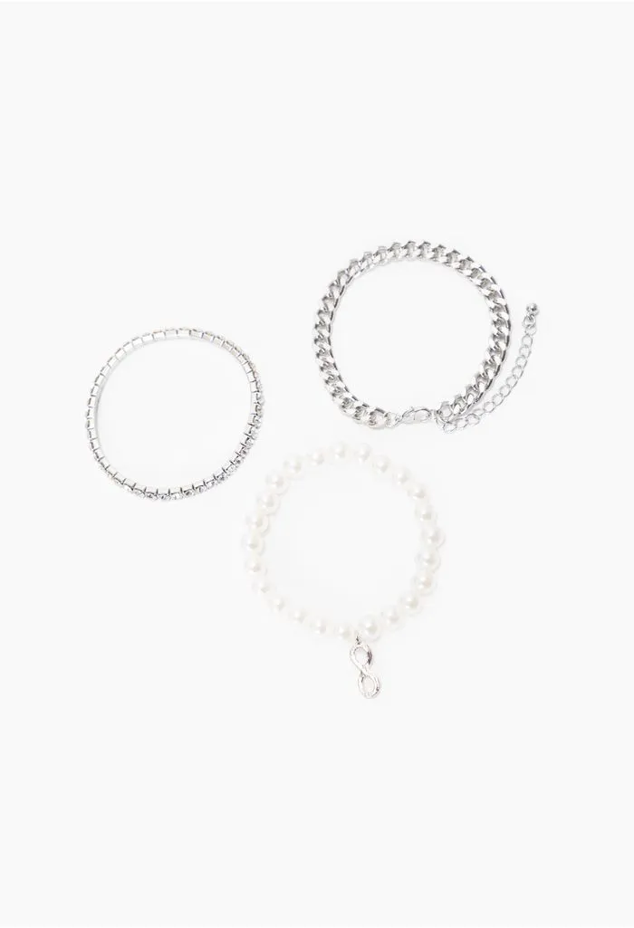 Pulsera con perlas para mujer unic plata