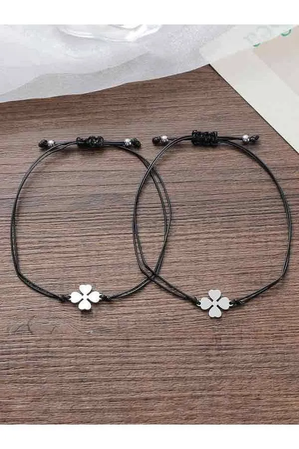 Pulsera de la suerte Trébol 4 hojas ajustable