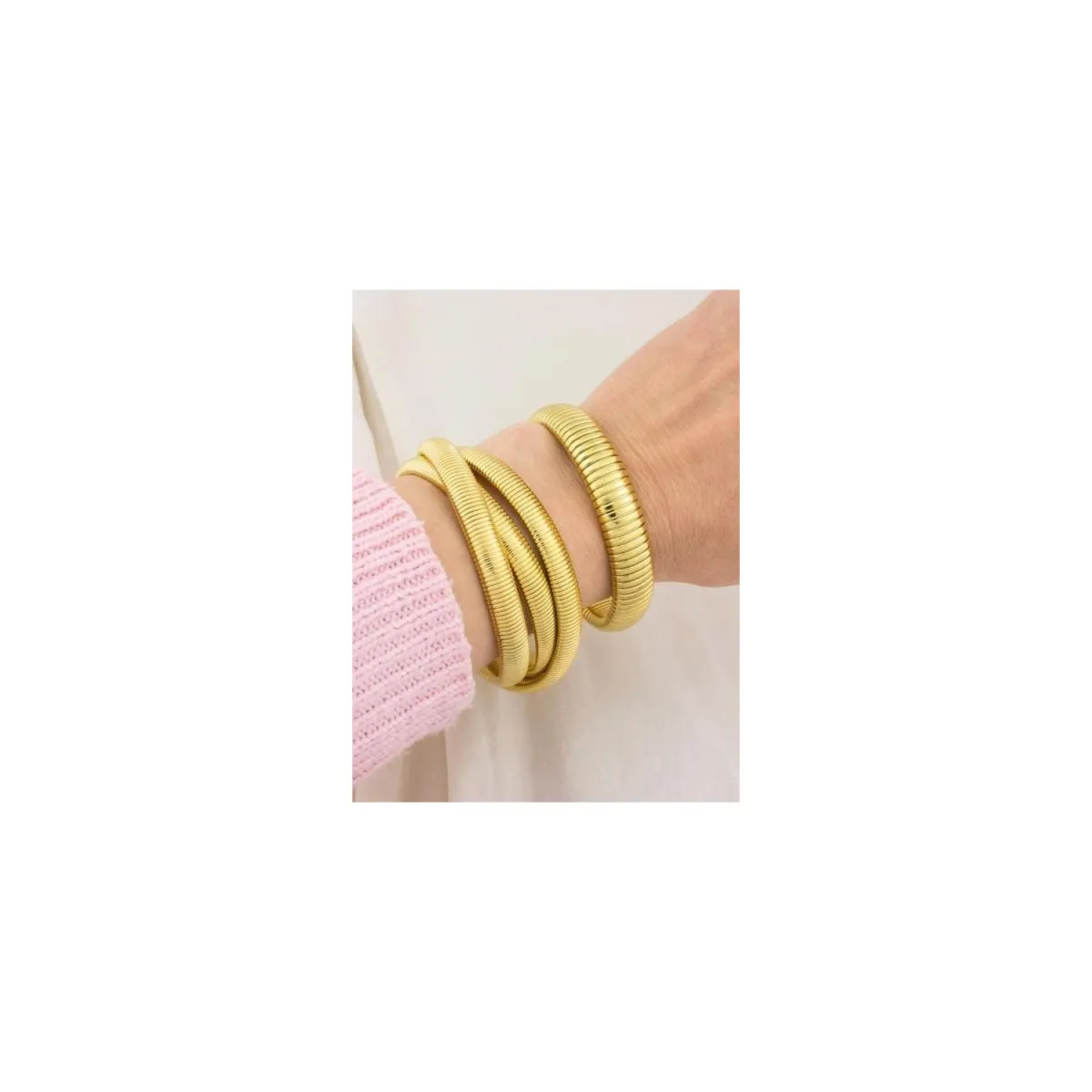 PULSERA DOBLE ACERO DORADO  JOYAS DE IRENE