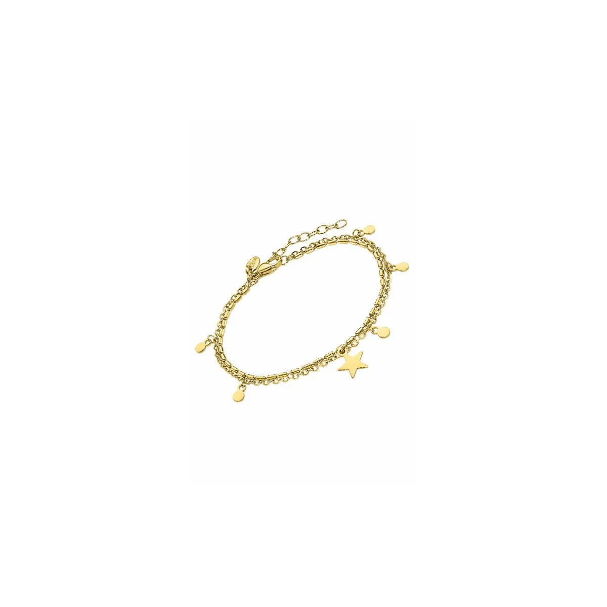 PULSERA DOBLE EN ACERO DORADO  LOTUS