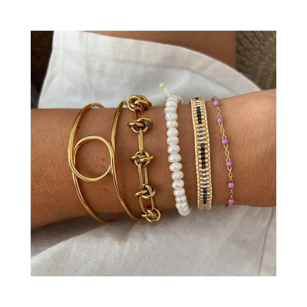 Pulsera Maldives Perlas Oro