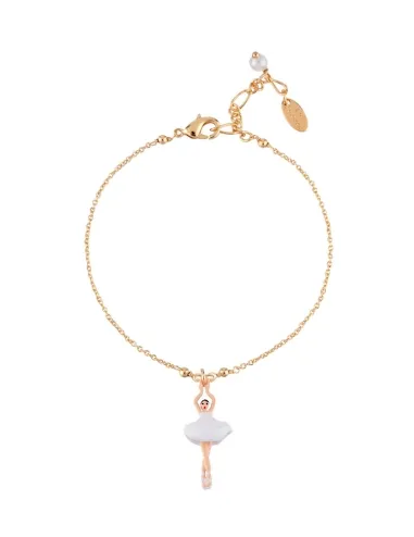 Pulsera mini bailarina con tutú blanco