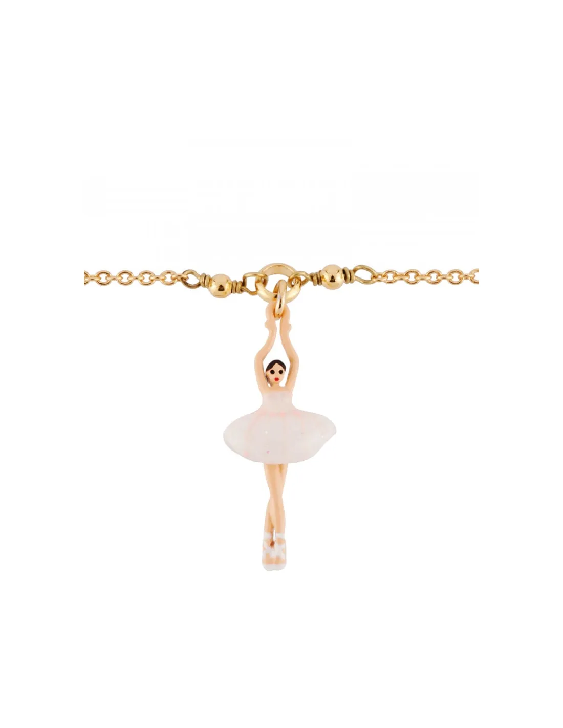Pulsera mini bailarina con tutú blanco