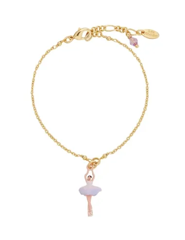 Pulsera mini bailarina lila y blanca