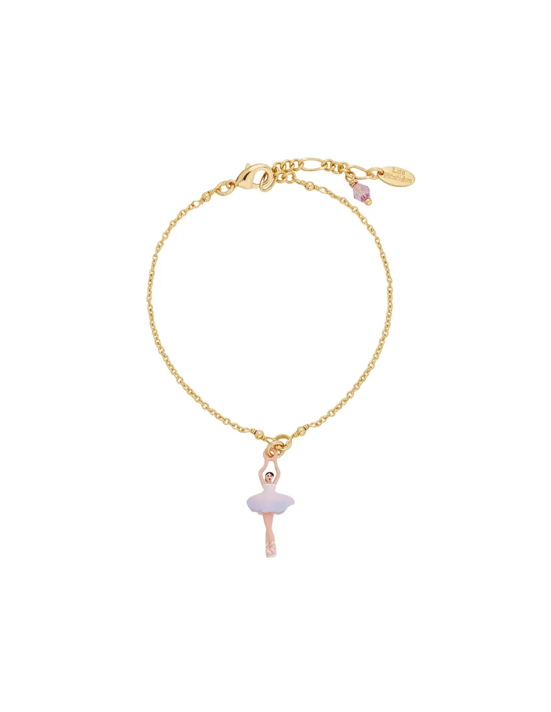 Pulsera mini bailarina lila y blanca