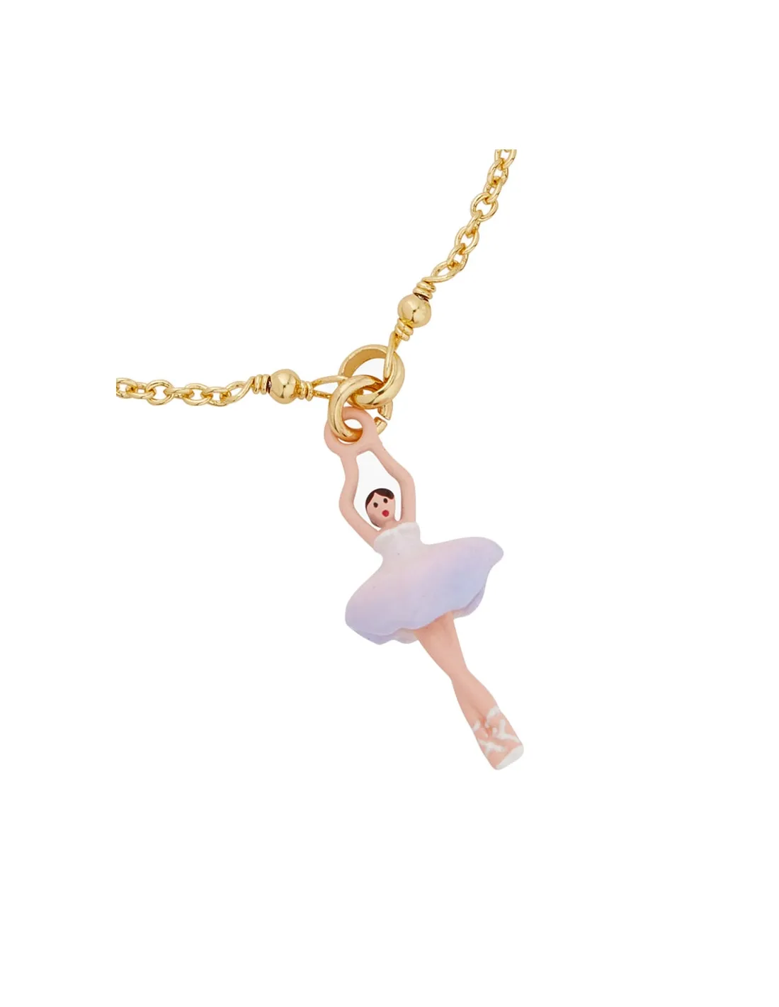 Pulsera mini bailarina lila y blanca