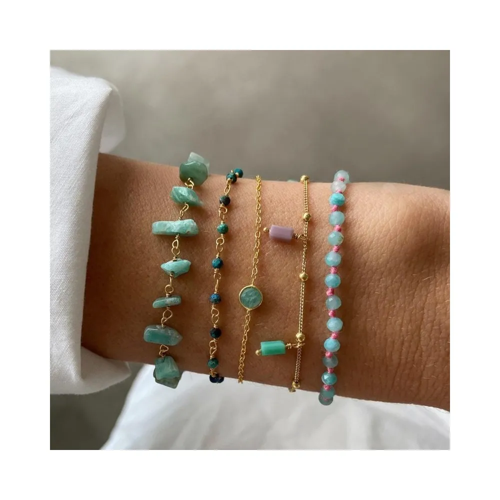 Pulsera Point Amazonita Oro