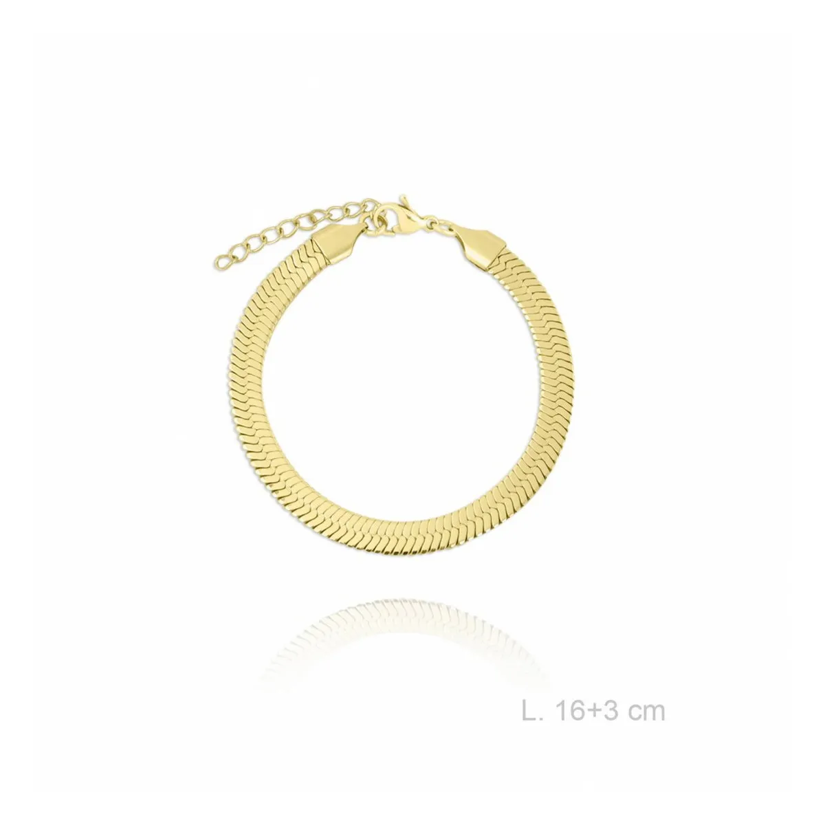 Pulsera Snake Acero Bañado en Oro