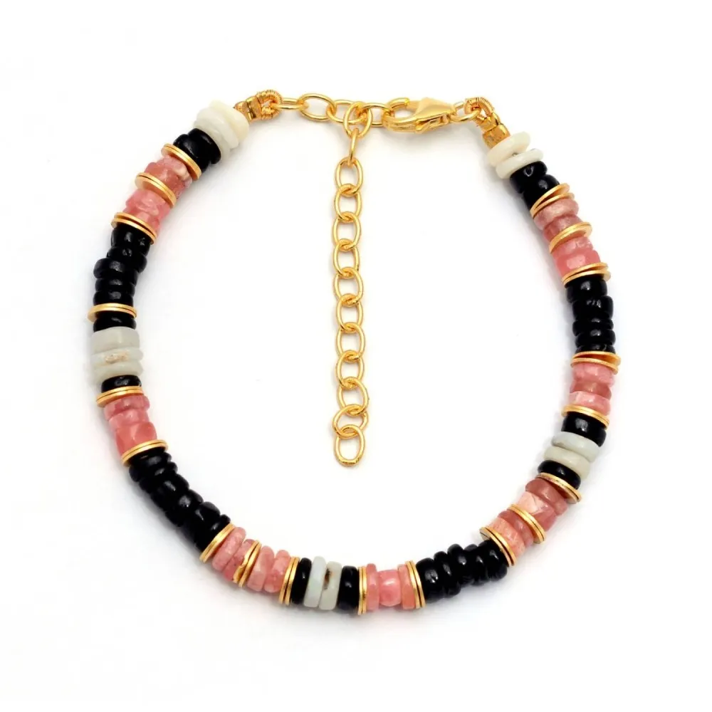 Pulsera Sofía Rodocrosita Oro