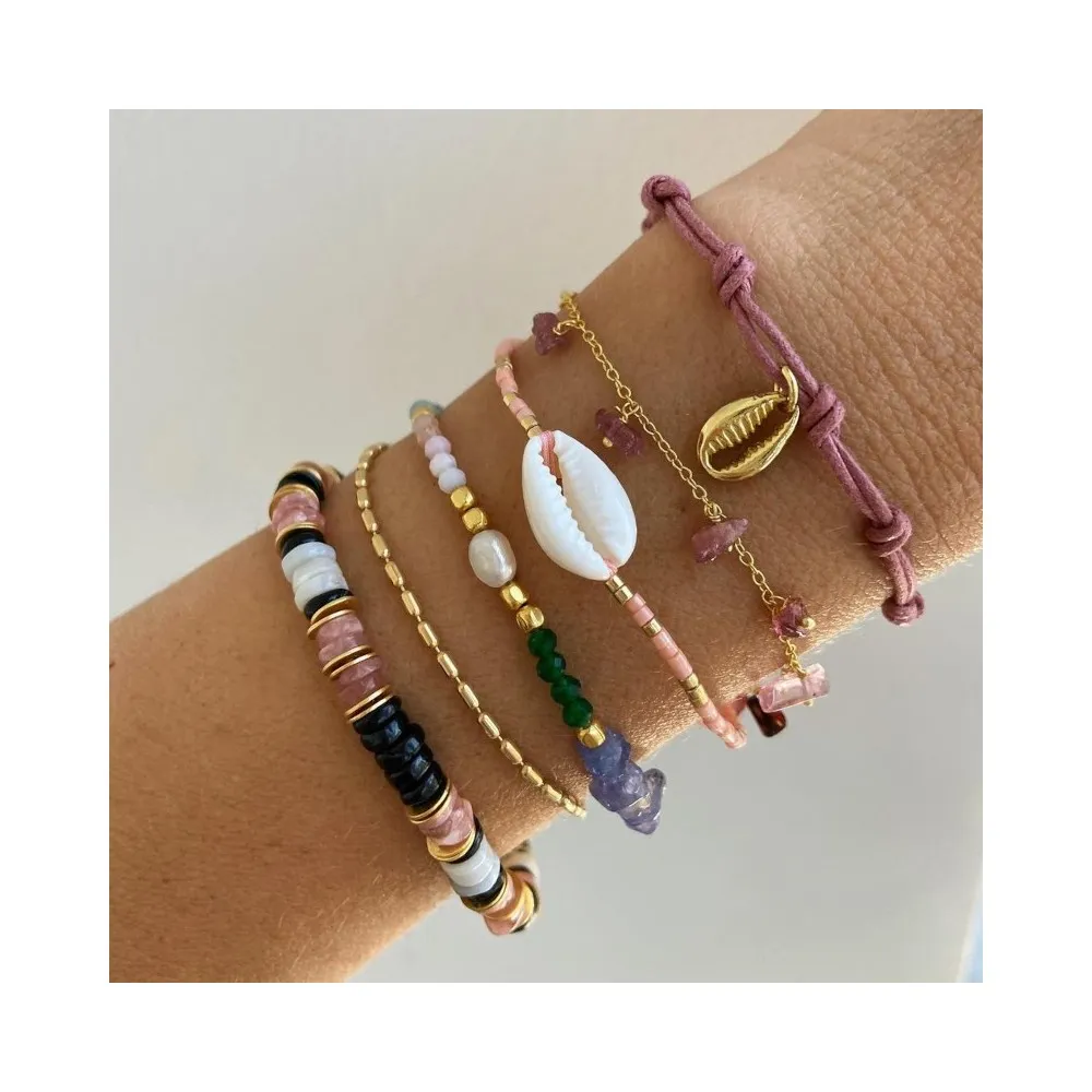 Pulsera Sofía Rodocrosita Oro