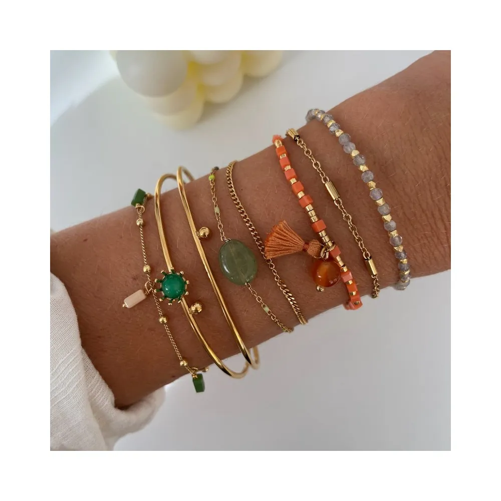 Pulsera Tuk Labradorita Oro
