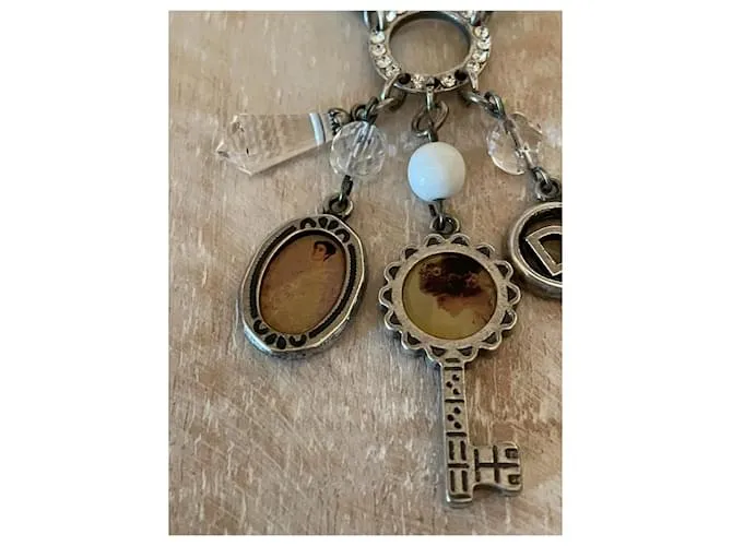 Raro collar de acero bruñido DOLCE & GABBANA con camafeo victoriano Plata 