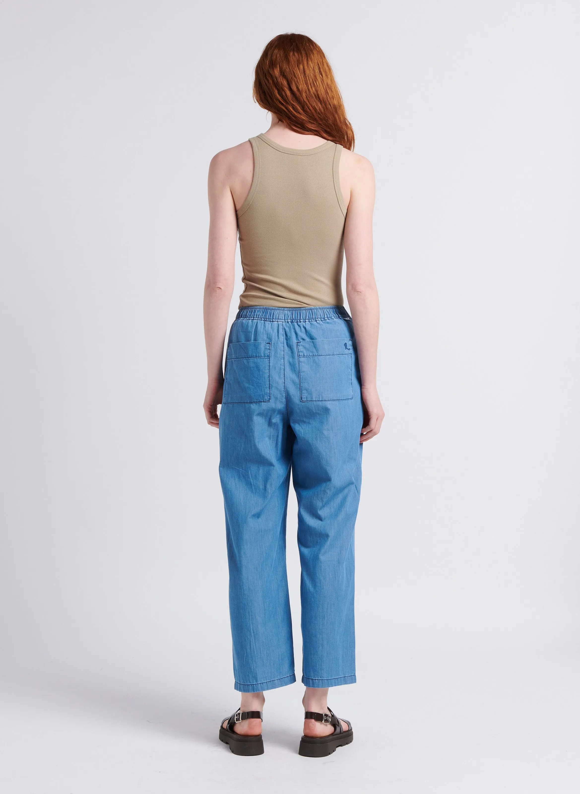 REIKO CAPRI  PANTALóN PARACAíDAS DE MEZCLA DE ALGODóN EN AZUL