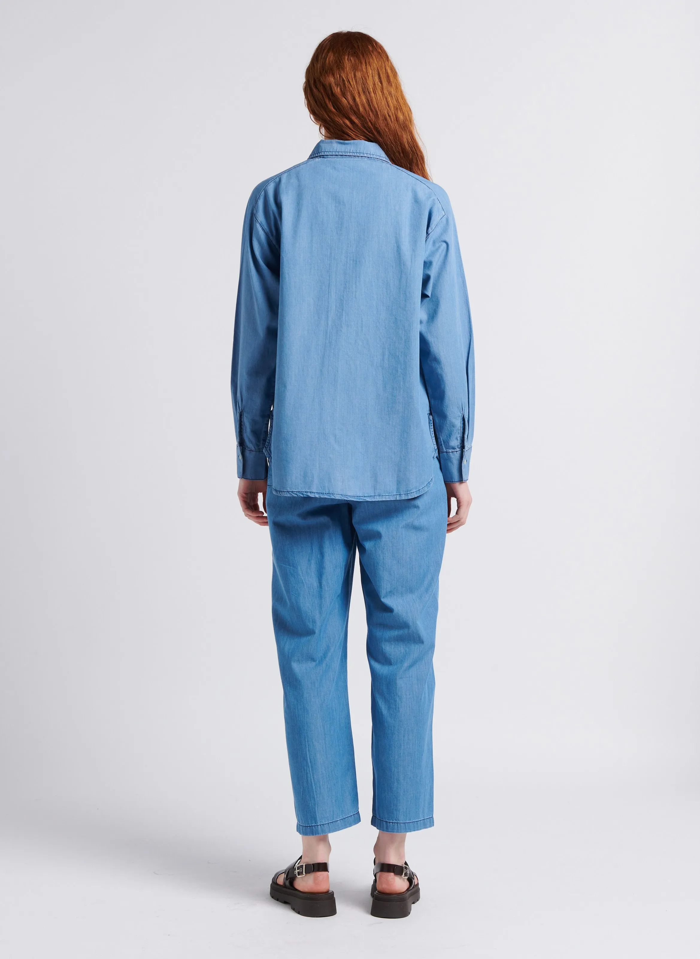 REIKO CAPRI  PANTALóN PARACAíDAS DE MEZCLA DE ALGODóN EN AZUL