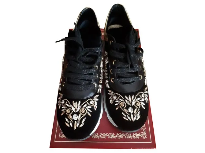 Rene Caovilla Zapatillas en velluto Negro 