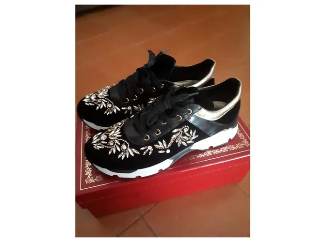 Rene Caovilla Zapatillas en velluto Negro 