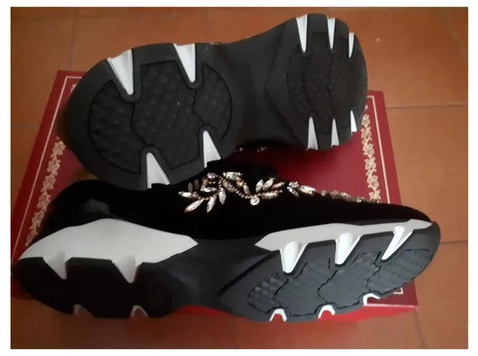 Rene Caovilla Zapatillas en velluto Negro 