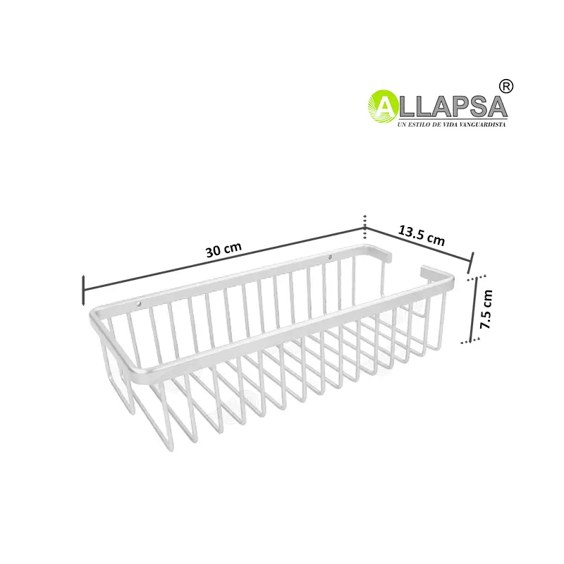 Repisa de Canasta Allapsa AL103A Aluminio 30x13.5x7.5 cm