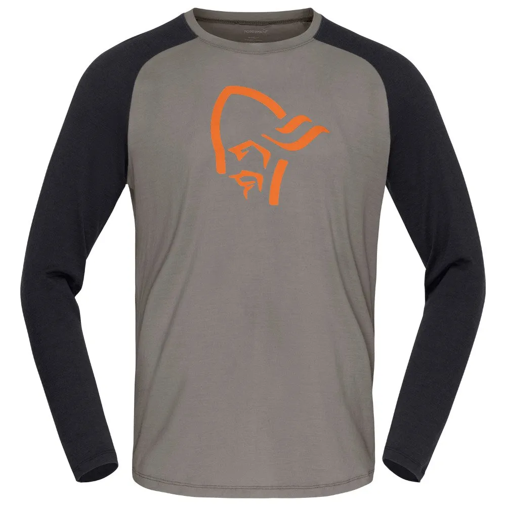 Ropa interior técnica Norrona PureUll Long Sleeve M's Castor Grey Caviar Melange