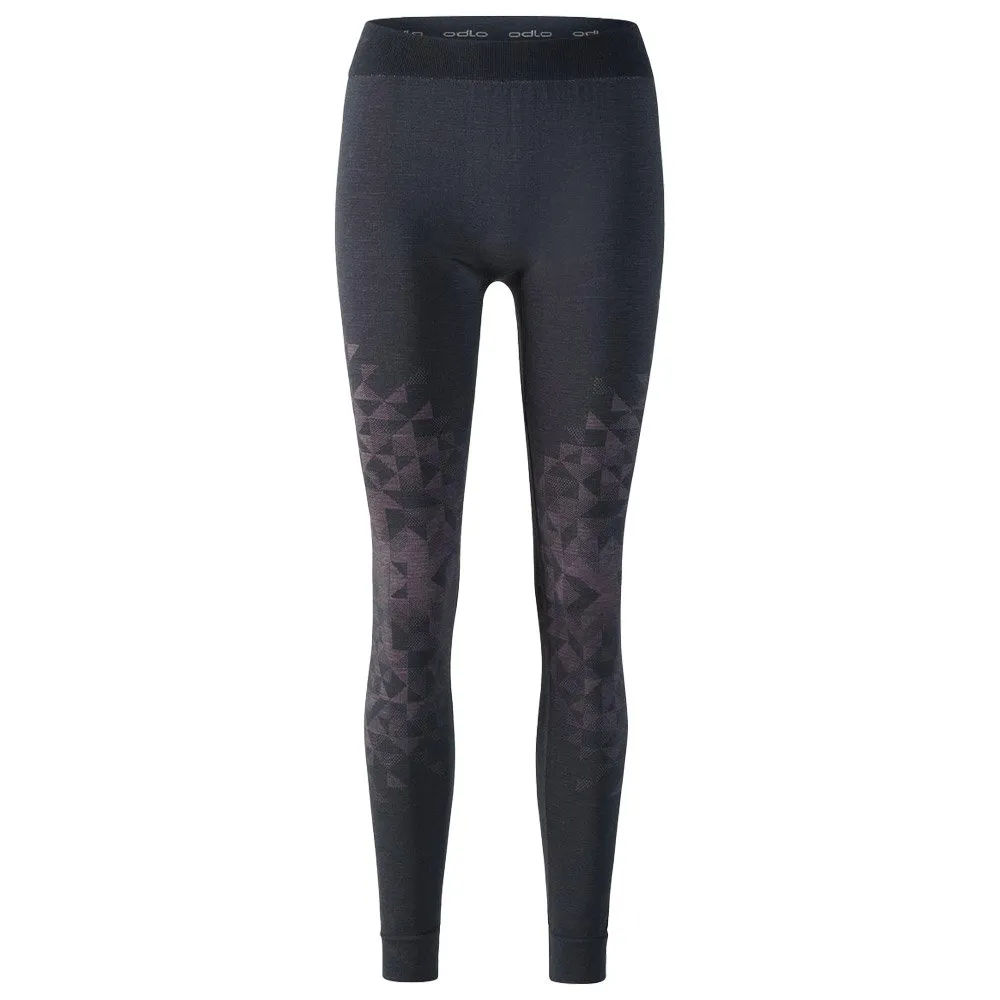 Ropa interior técnica Odlo Kinship PW 200 BL Bottom Long Wmn India Ink Melange Keystyle