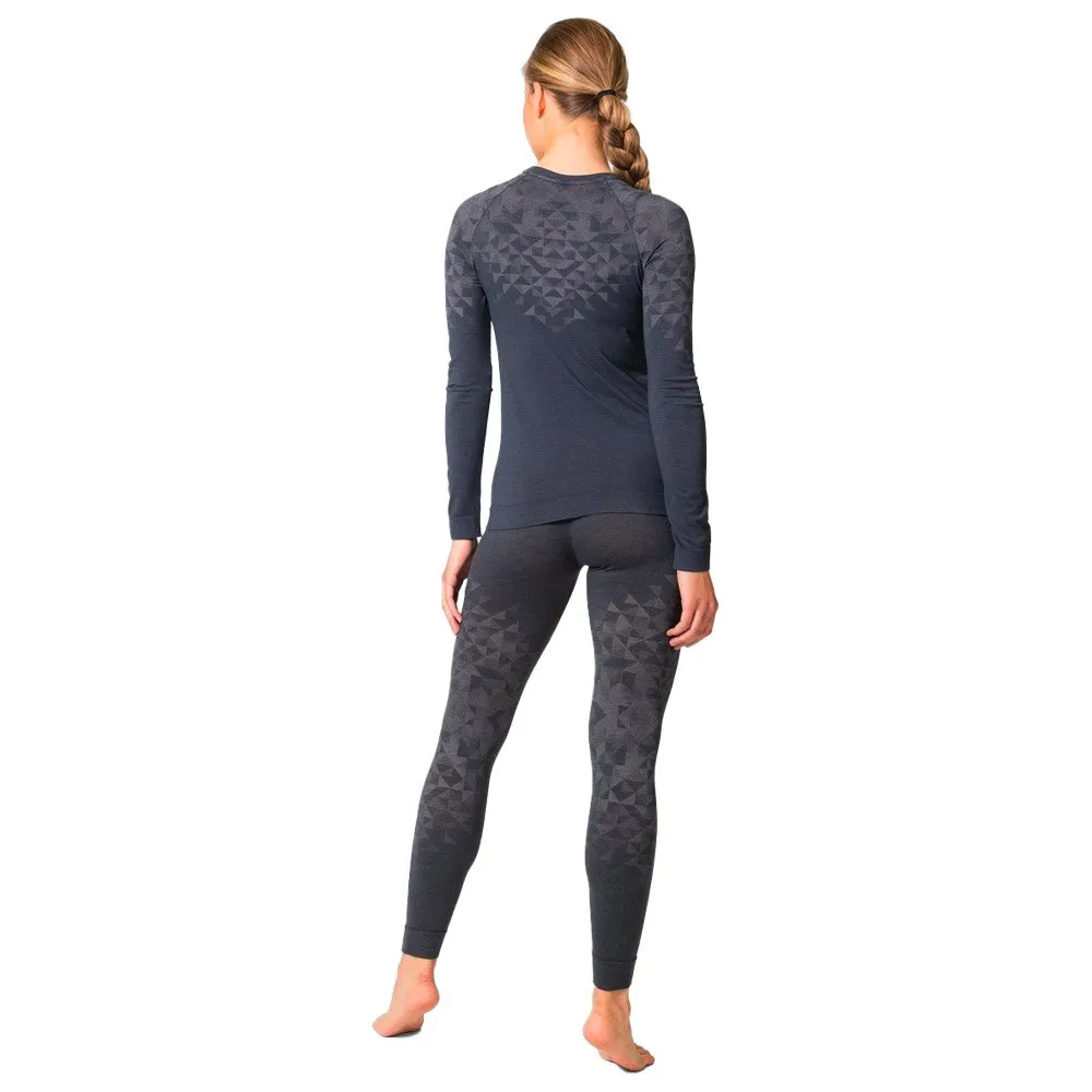 Ropa interior técnica Odlo Kinship PW 200 BL Bottom Long Wmn India Ink Melange Keystyle