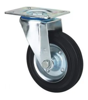 Rueda Giratoria 2-0225  10ZV100-BSR 100mm Goma Negra Alex