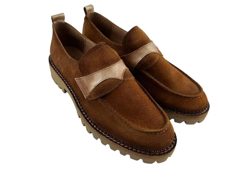 Salonissimos | Mocasines/Zapatos mujer planos piel ante Coya