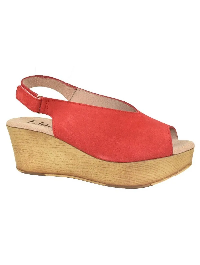 SANDALIA CON PLATAFORMA LINCE BY GIANNI ZENNA 90516 ROJO
