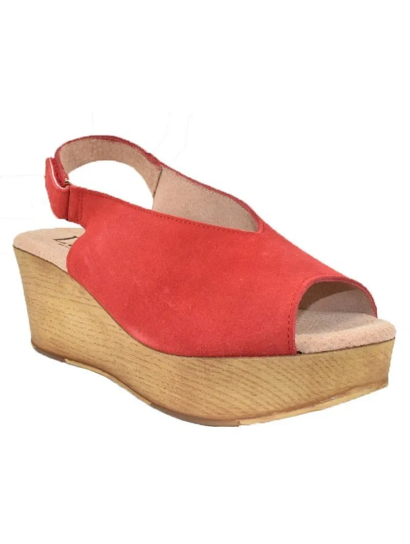 SANDALIA CON PLATAFORMA LINCE BY GIANNI ZENNA 90516 ROJO