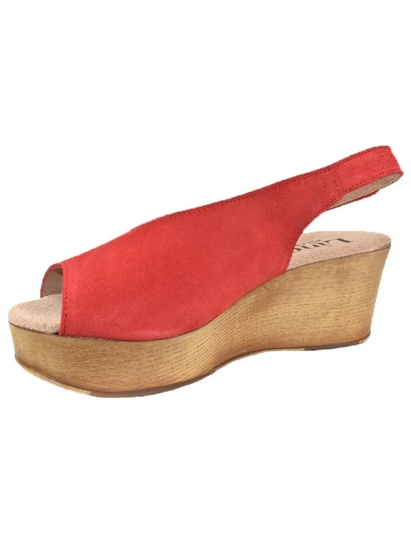 SANDALIA CON PLATAFORMA LINCE BY GIANNI ZENNA 90516 ROJO