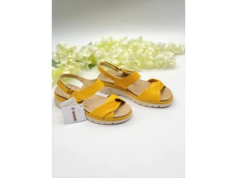 SANDALIA PISO BIO DE PIEL 3365 SUAVE BY LEYLAND EN COLOR BEIGE O AMARILLO