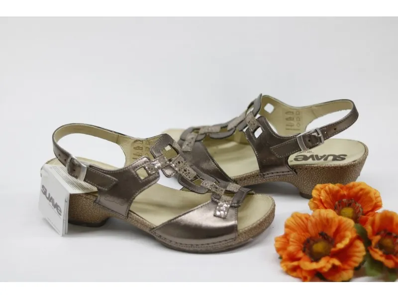 SANDALIA TACÓN 3810 SUAVE BY LEYLAND EN COLOR DORADO