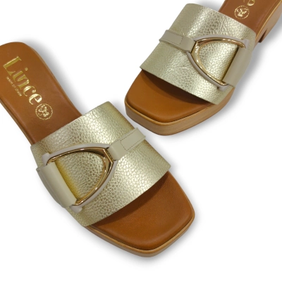 Sandalia zueco mujer Lince platino 41759