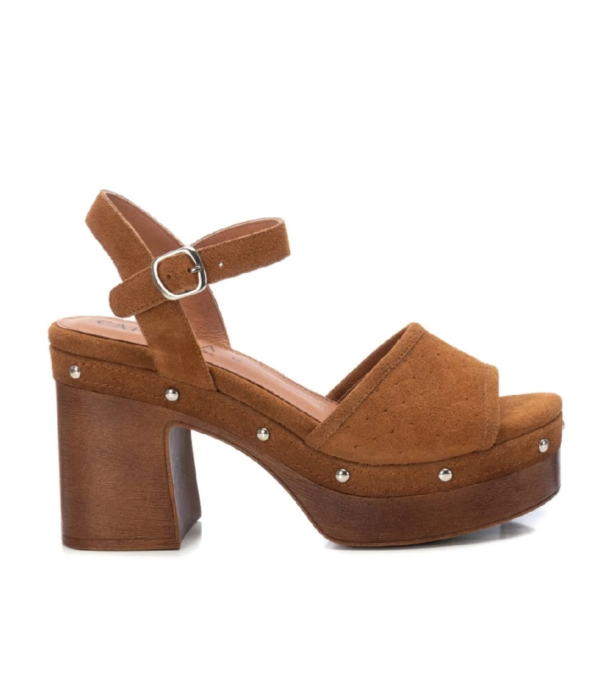 SANDALIAS DE PIEL 160623 MARRóN ALTURA TACóN 10CM