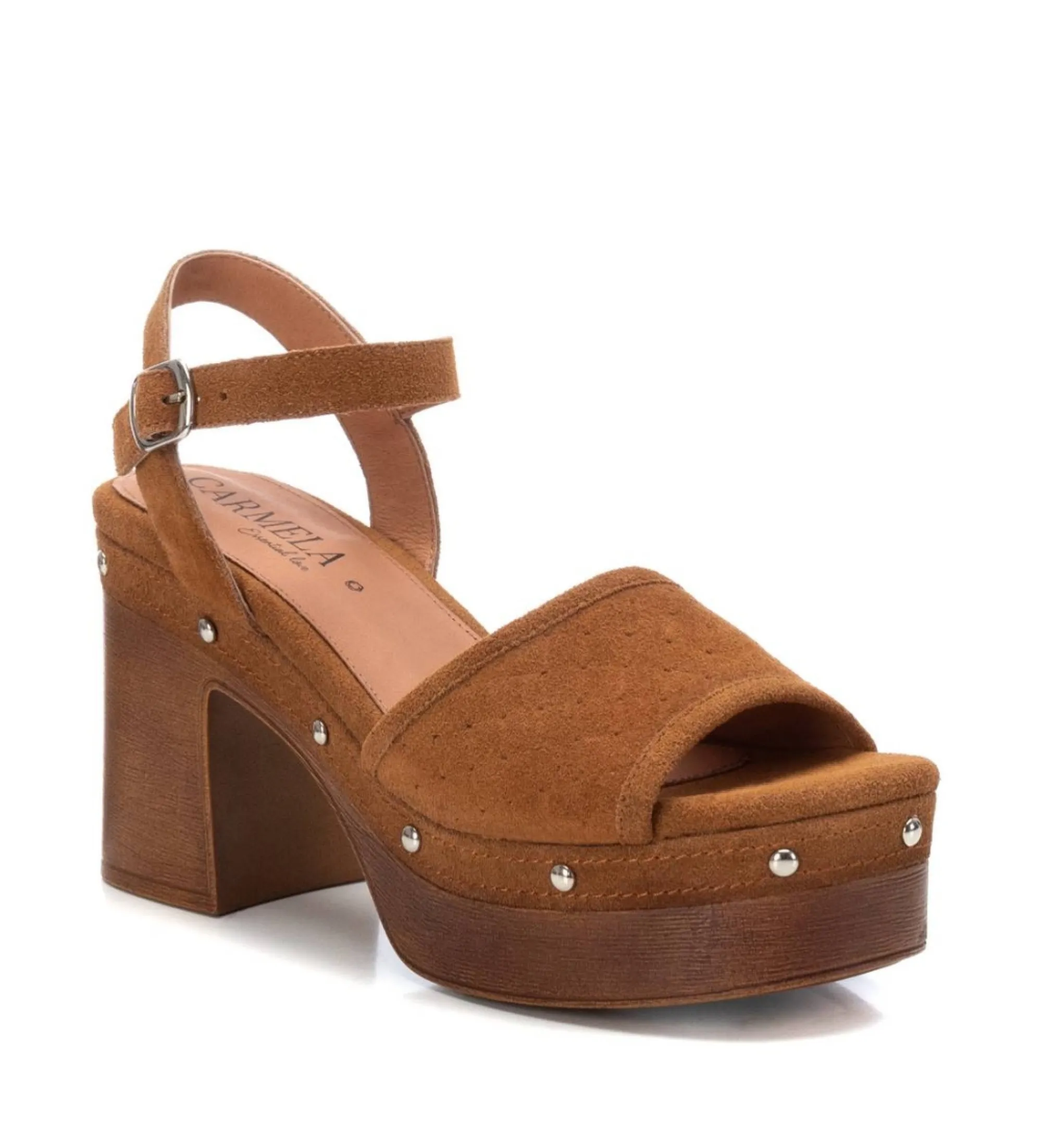 SANDALIAS DE PIEL 160623 MARRóN ALTURA TACóN 10CM
